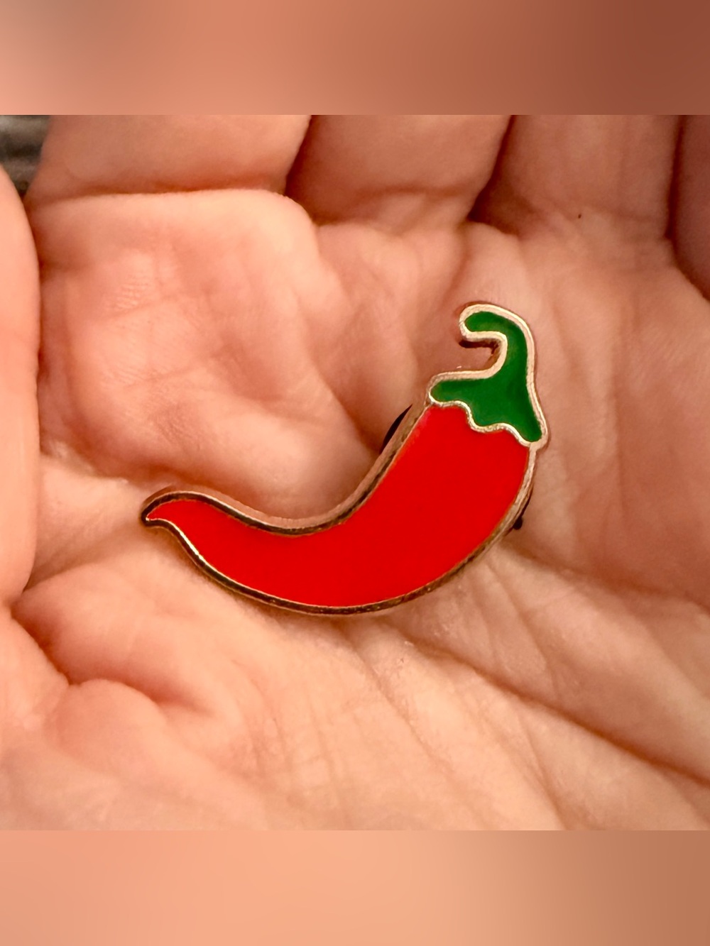 New Small Tiny Red Hot Chili Pepper Metal and Enamel Lapel Pin Spicy Food Gift